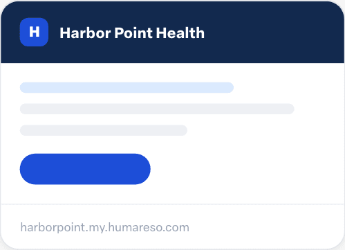 Portal themed for the sample company Harbor Point Health