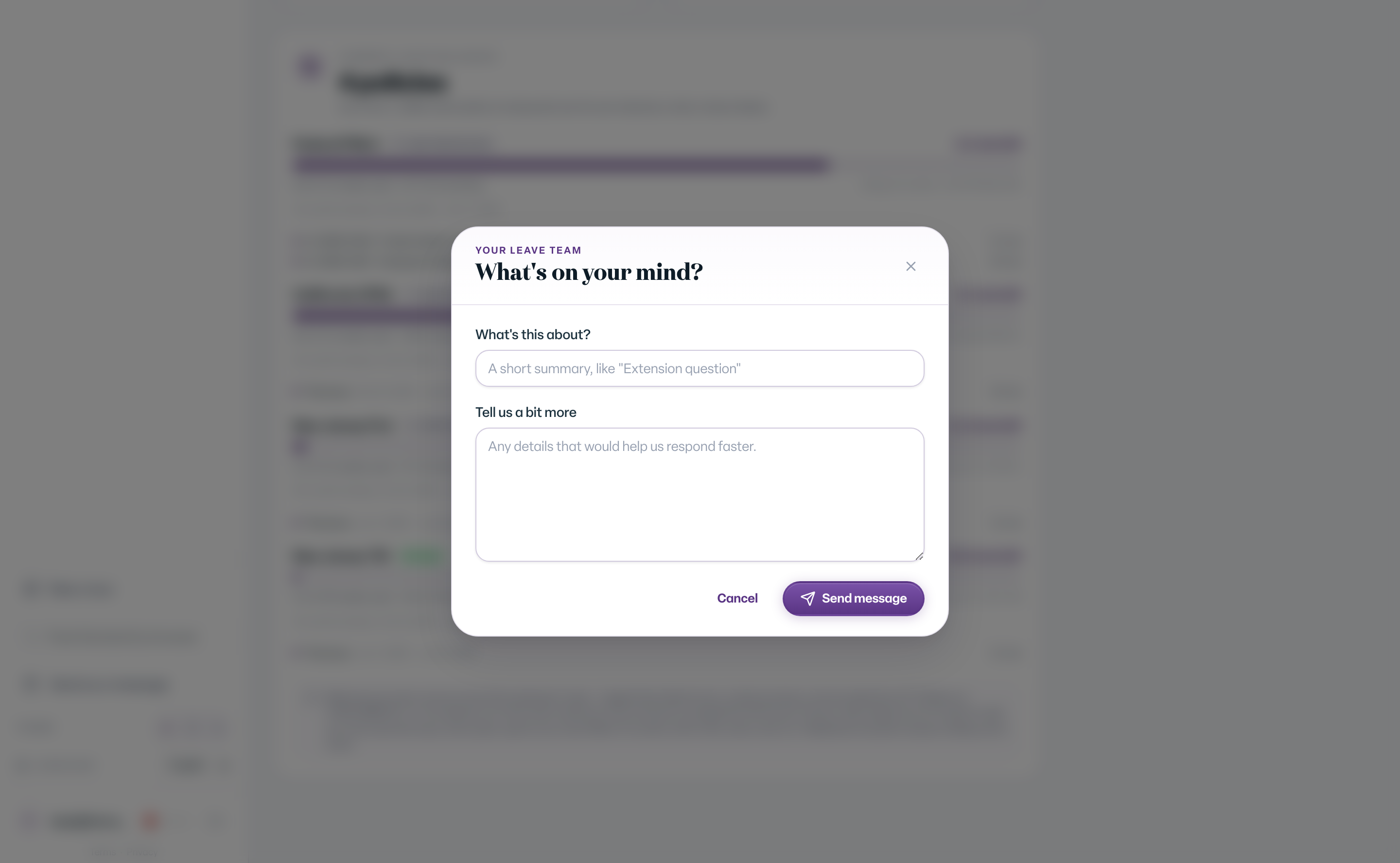 support dialog