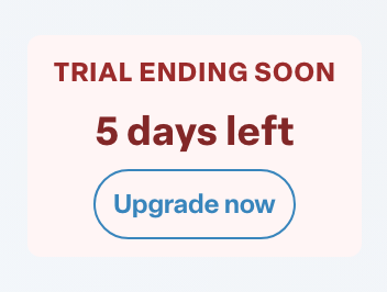 Engage coverage suite: trial-countdown-banner. the Trial ending soon banner with days left and Upgrade now